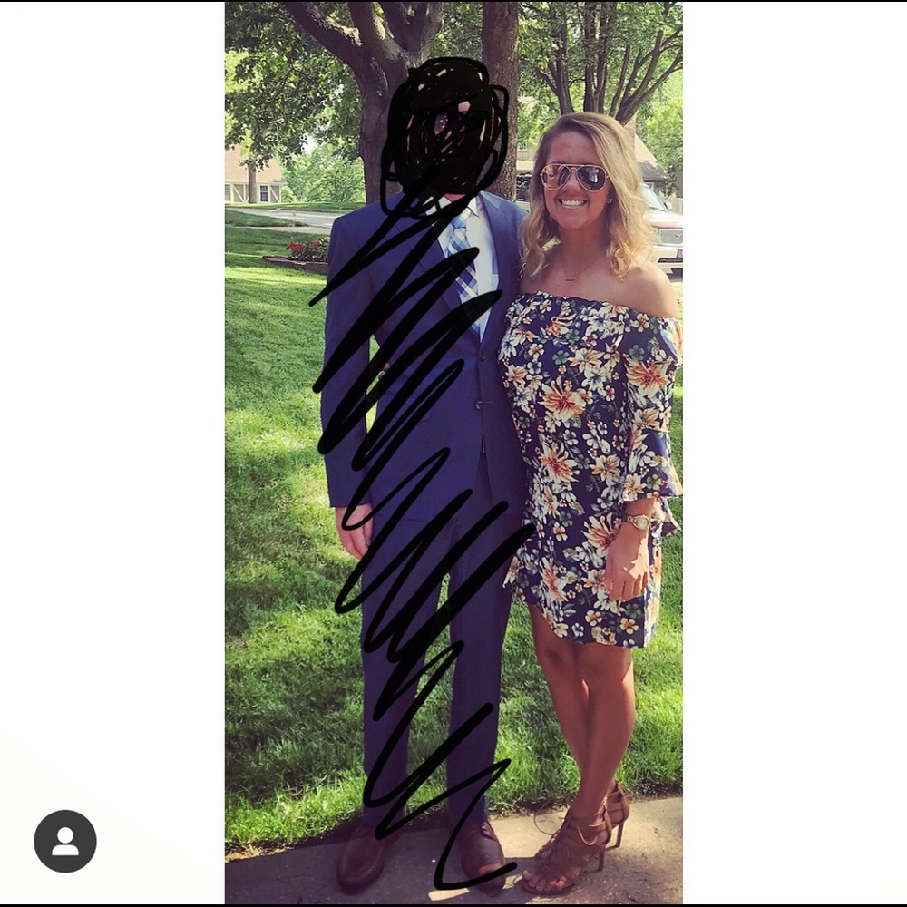 Floral strapless dress